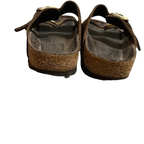 BIRKENSTOCK ARIZONA Flower Crush Mocca Leather Sandals Slide US5 EU36 UK3 Womens - Picture 7 of 16